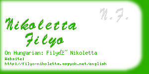 nikoletta filyo business card